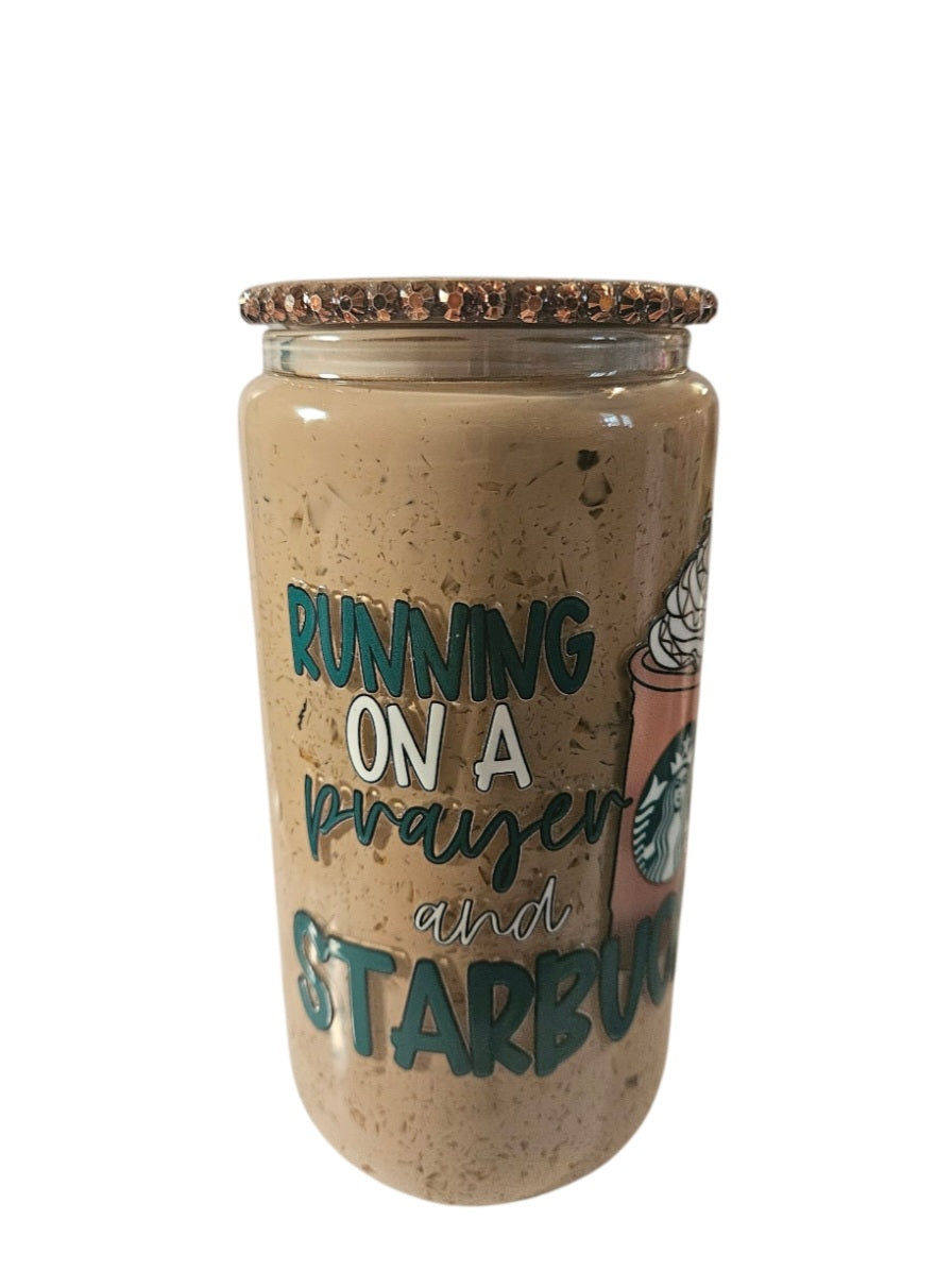 Running on a Prayer and Starbucks 16 oz Tumbler
