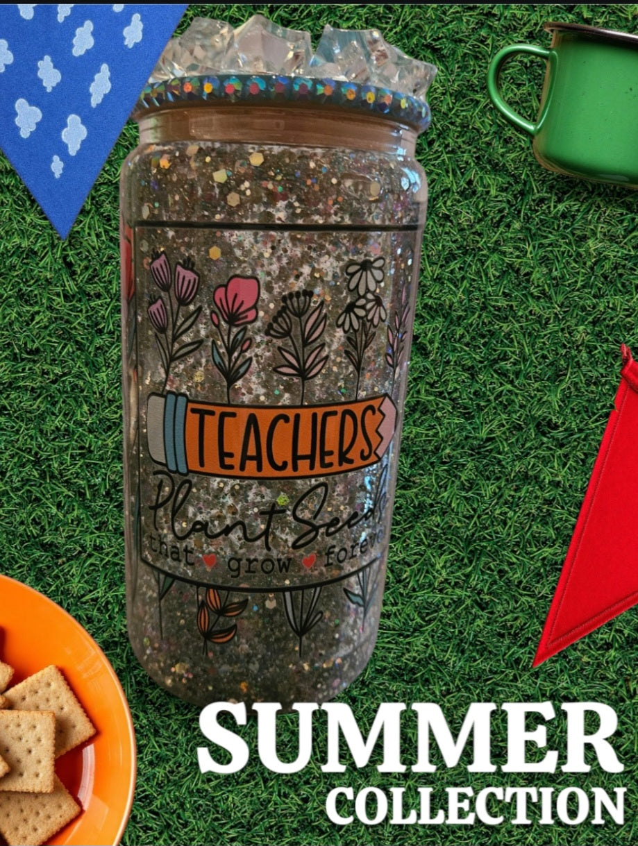 Teacher Still Snow Globe Tumbler with glitter