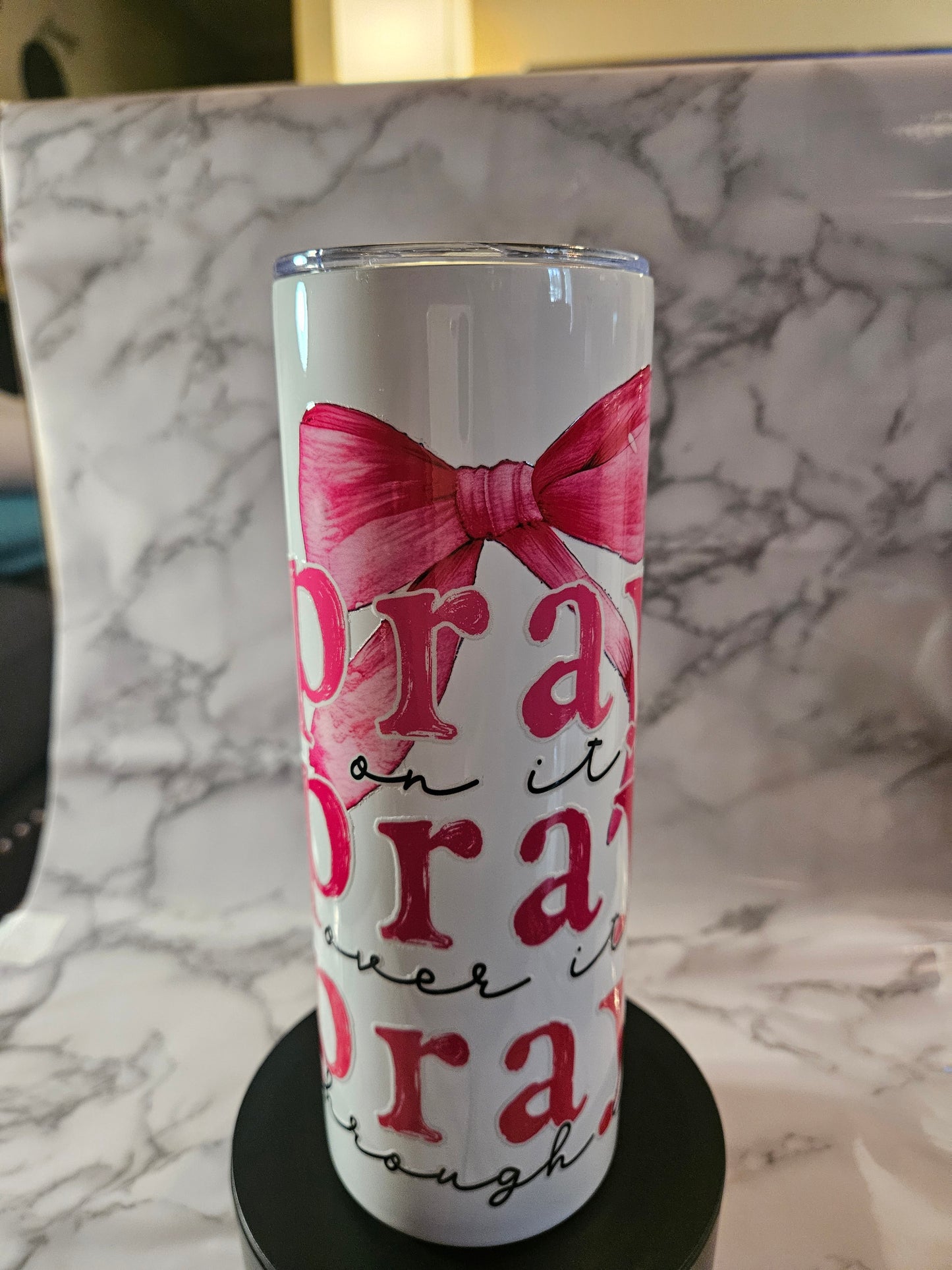 Prayer - Pink and White Croquet 20 oz Tumbler