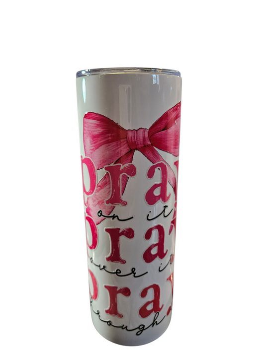 Prayer - Pink and White Croquet 20 oz Tumbler