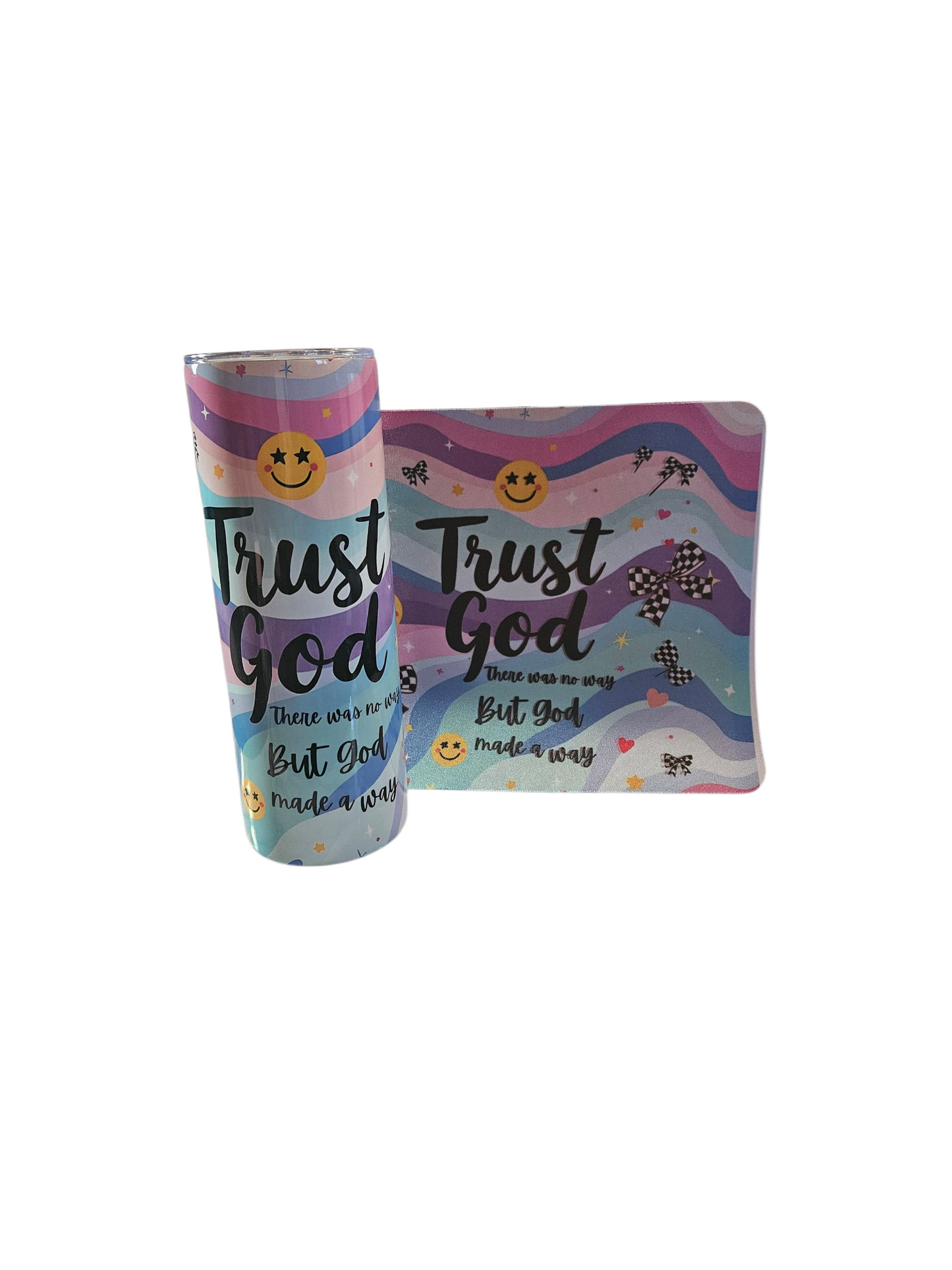 Trust God Smiley Face Mouse Pad
