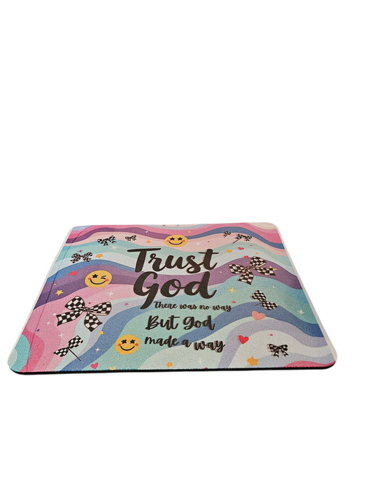 Trust God Smiley Face Mouse Pad