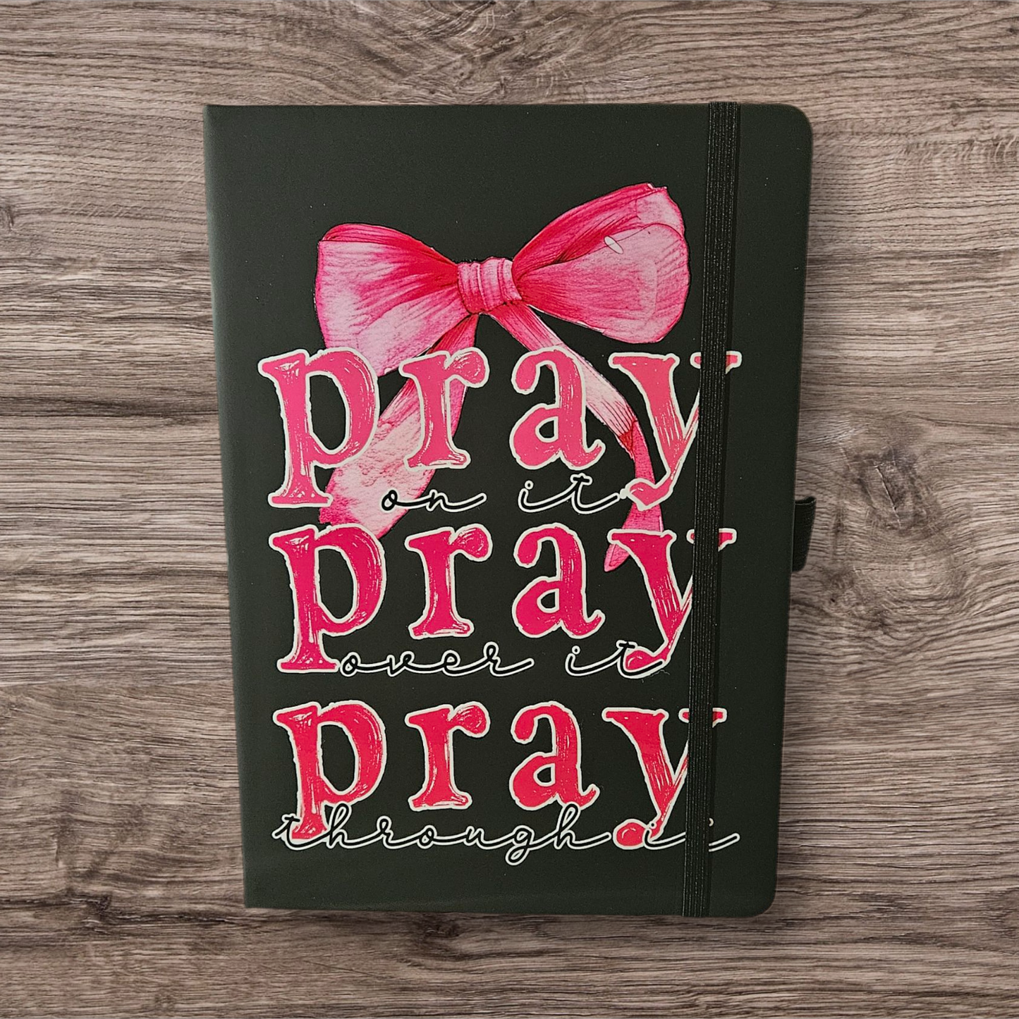 Black Journal with the words Pray with Bling Pen
