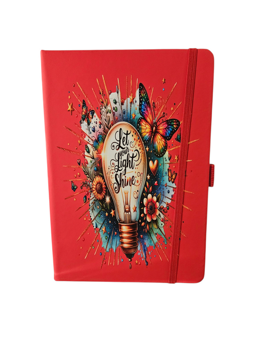 Red Journal with Let Your Light Shine with Bling Pen