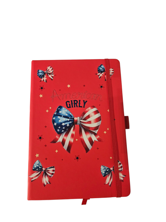 Red American Girly Journal with Bling Pen