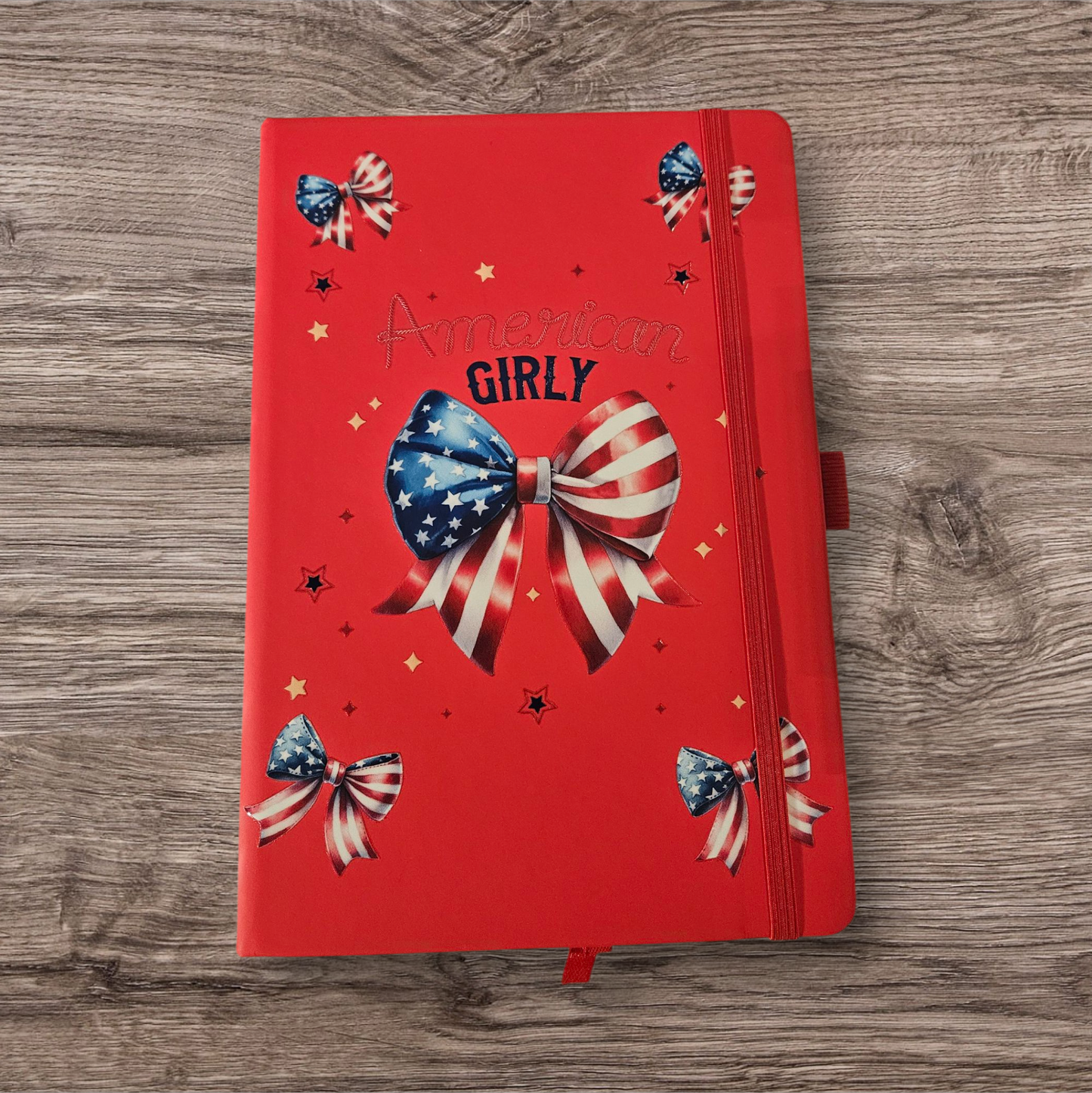 Red American Girly Journal with Bling Pen