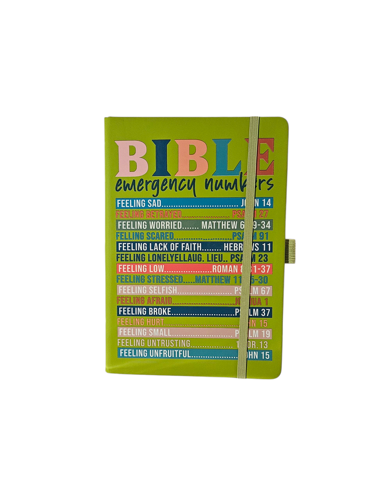 Green Bible Emergency Numbers Journal with Bling Pen