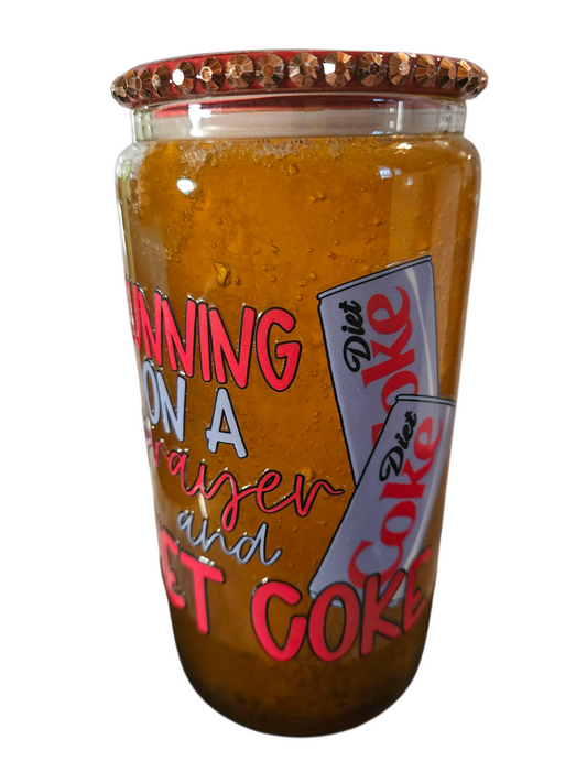 Running on a Prayer and Diet Coke Snow Globe Tumbler