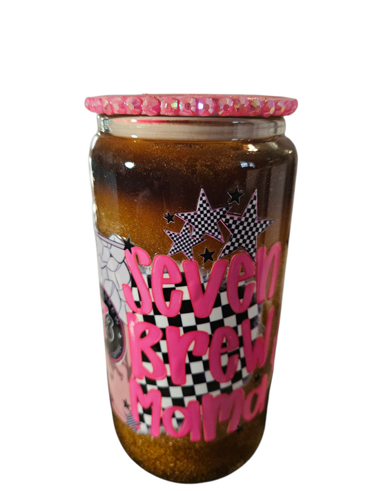 Pink and Brown Seven Brew Mama Tumbler