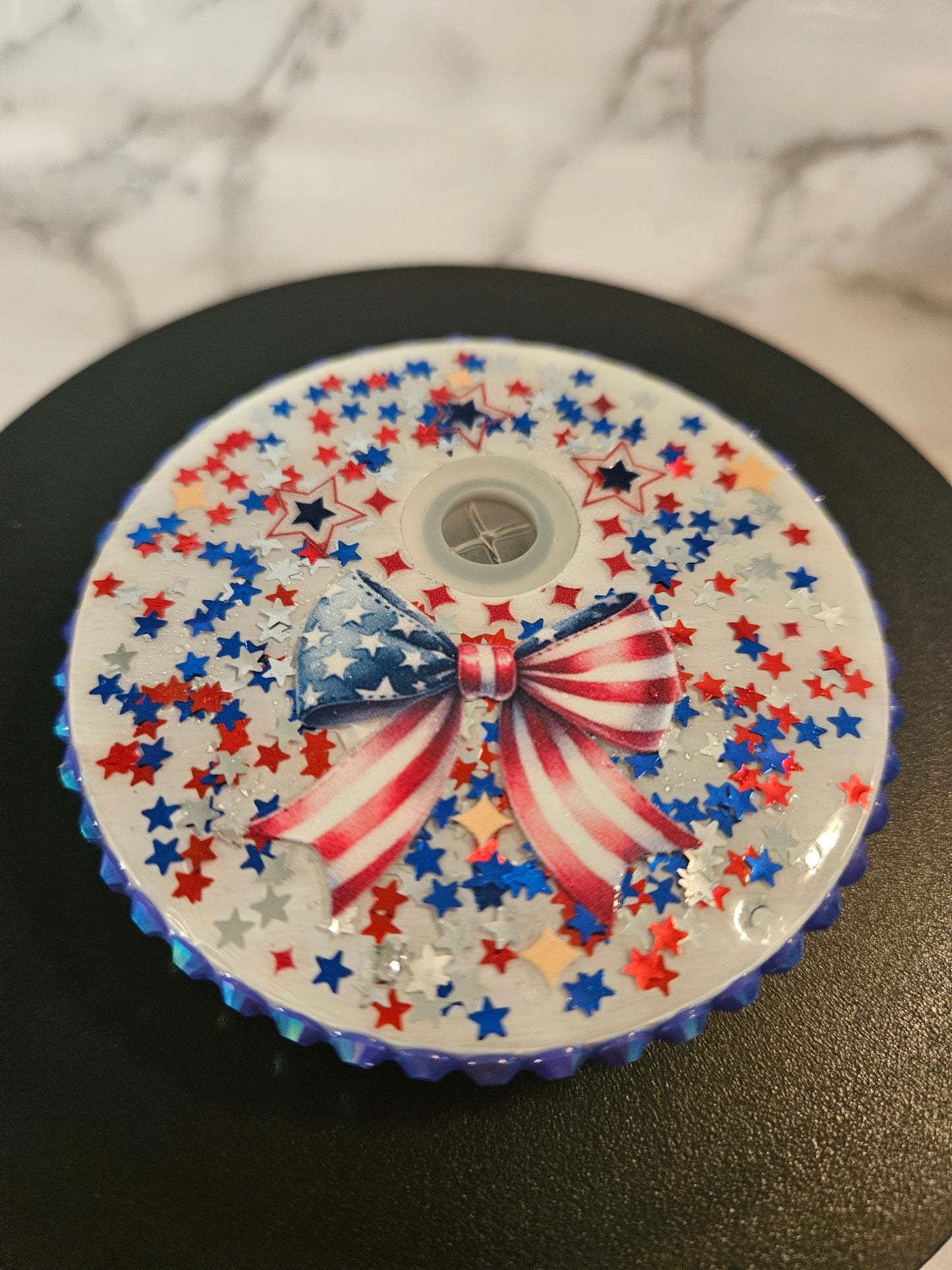 American Girly Patriotic Snow Globe Tumbler