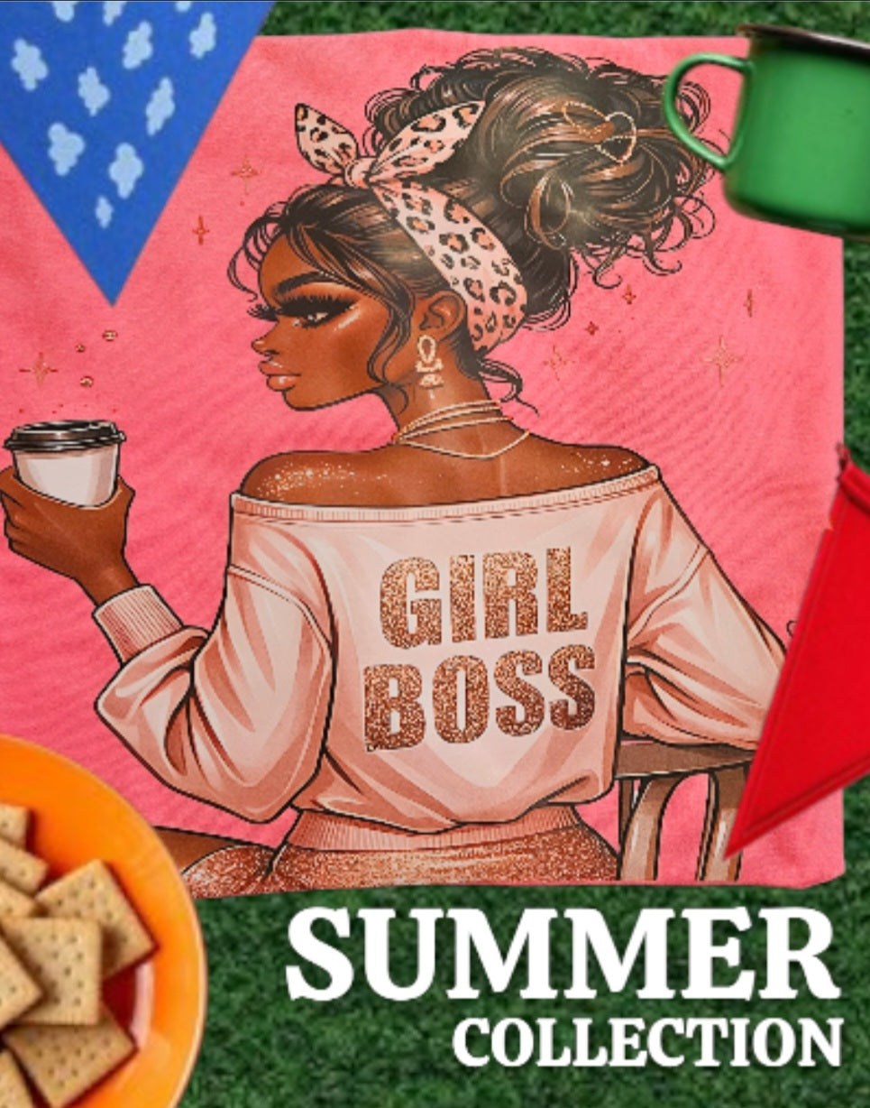 2XL Pink T-Shirt with Boss Girl Design