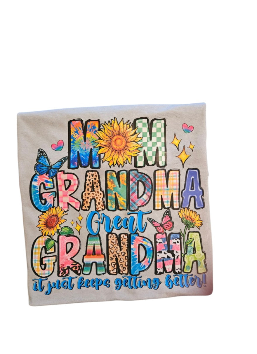 Grey T-shirt for Mom and Grandmother
