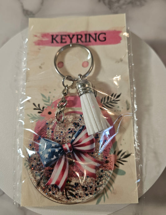 American Flag Croquet Keyring