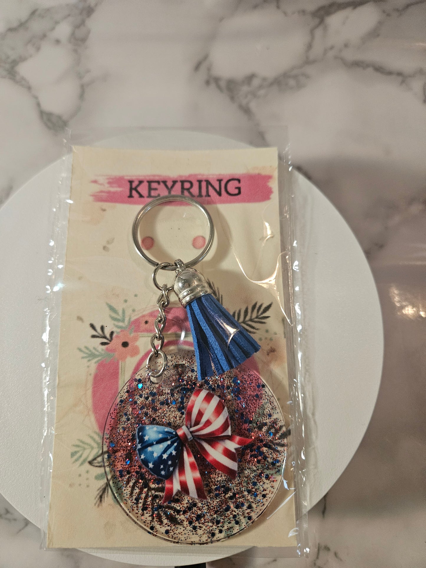 American Flag Keyring