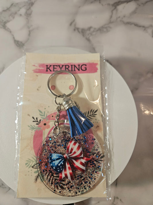 American Flag Keyring