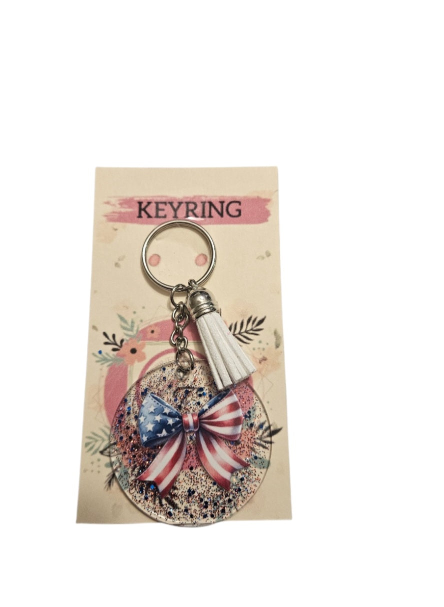 American Flag Croquet Keyring
