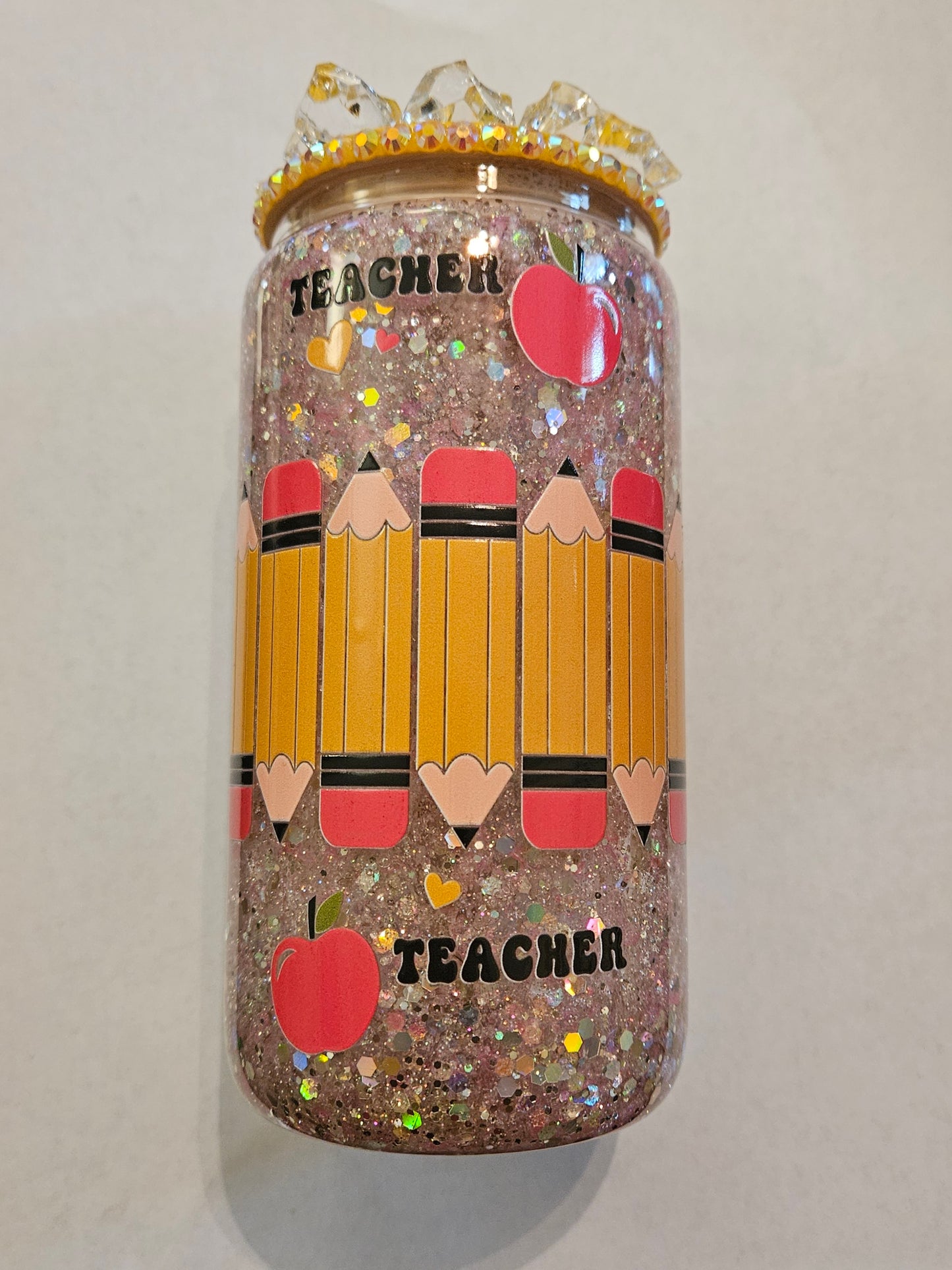 Teacher 16 oz still glitter tumbler