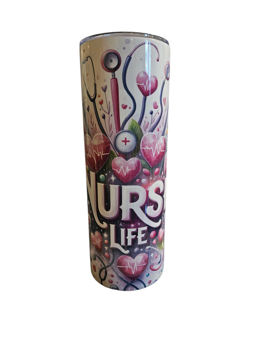 NURSE LIFE 20 OZ SKINNY TUMBLER