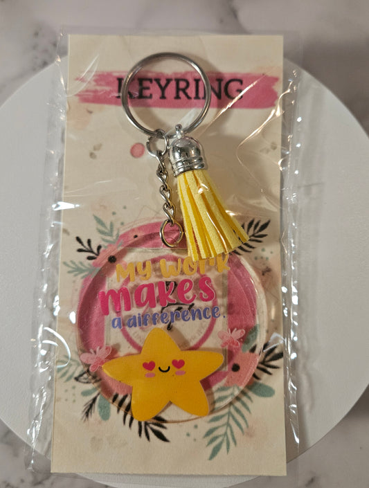 My Work Makes a Difference Keyring
